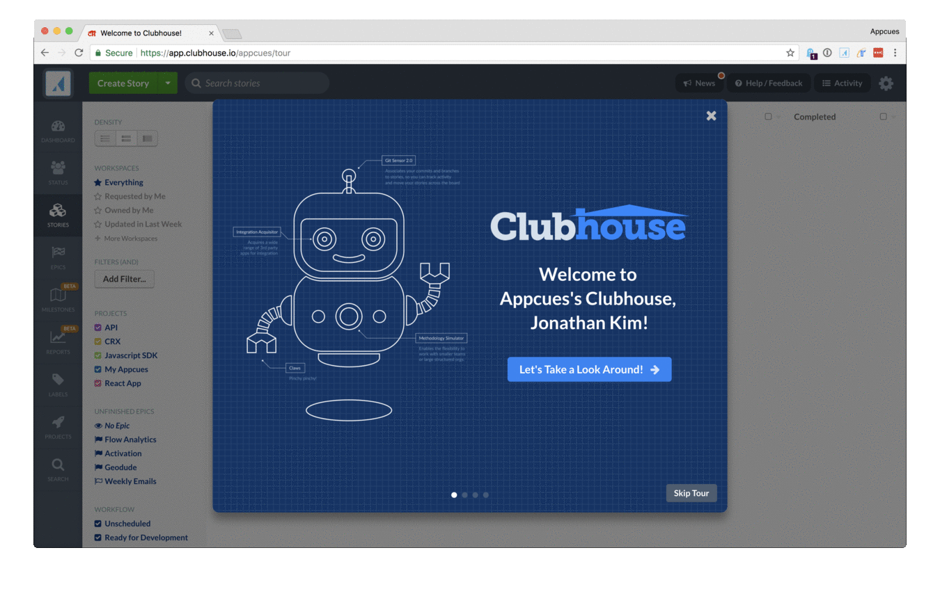 Онбординг новых пользователей Clubhouse
