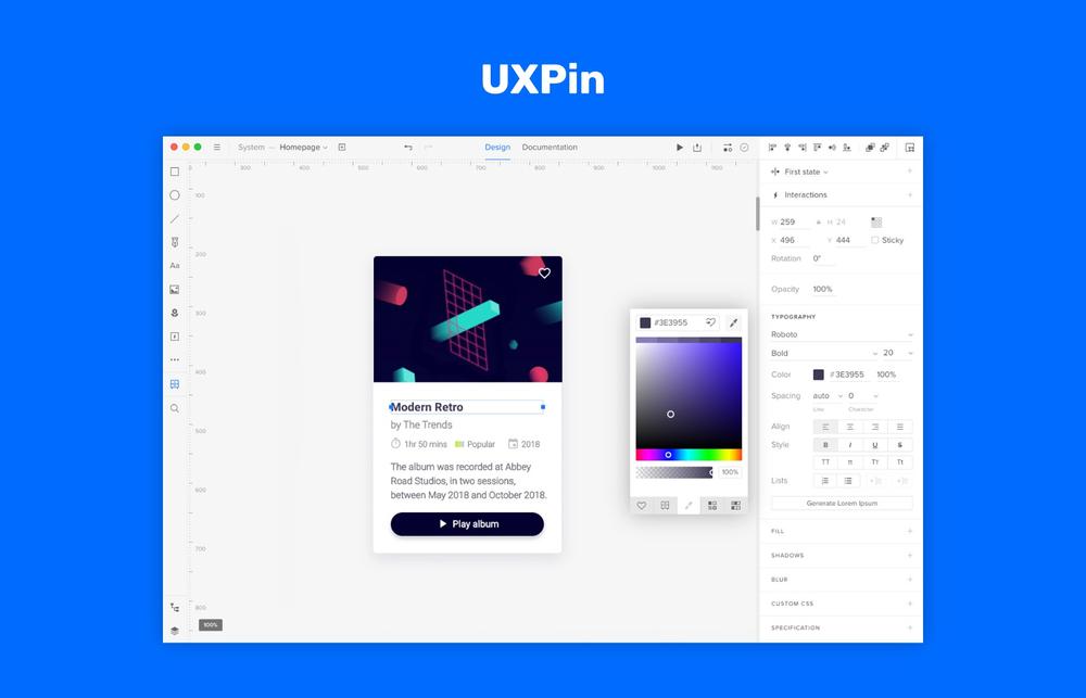 UXPin for web, macOS, and Windows
