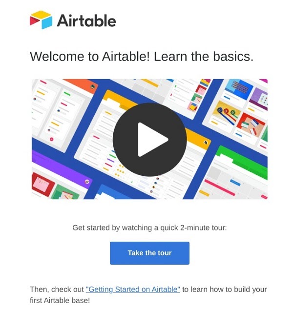 Добро пожаловать в Airtable! Изучите основы Начните работу, посмотрев быстрое 2-минутное видео:
