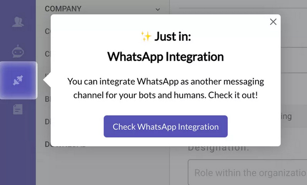 Узнайте больше о возможностях интеграций Whatsapp…
